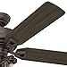 Hunter Indoor Ceiling Fan, with remote control - Devon Park 52 inch, Onyx Bengal, 54201