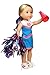 American Fashion World Blue and Pink Cheerleader Outfit for 14.5 Inch Dolls – Includes Dress, Sneakers, Pom Poms, Hair Bow & Megaphone