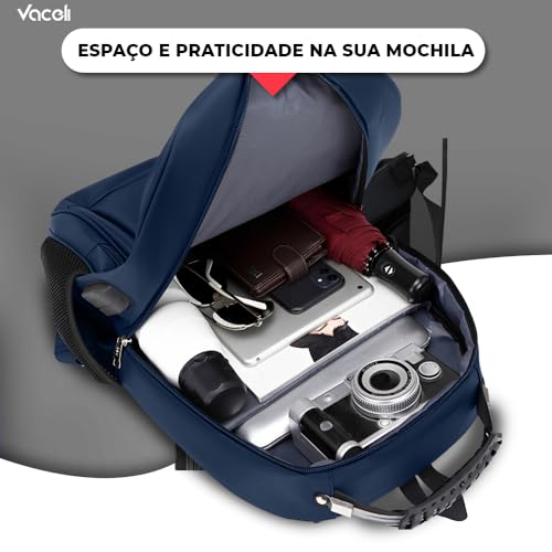 Mochila Bolsa Masculina Feminina Notebook Reforçada Anti Furto Semi Impermeável Escolar Faculdade Tr