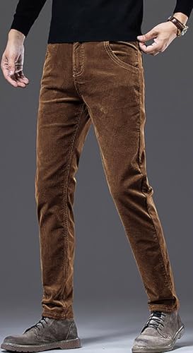 utcoco Men's Cotton Slim Fit Corduroy Pant Straight-Leg Corduroy Pant for Men2
