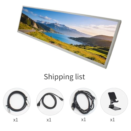 Image of 14.5Incn 2.5K Touchscrcen BarMontor,2560x720 IPS Portable CD Scrcen wth 10-Point Touch, 60 Rerteshn Rate.350nt Brightiness, USB C Drver Beard Yx25kK Tor DY Game PC (White Shell)
