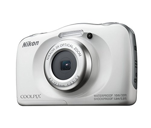 Image of Nikon Coolpix W100 13.2 MP Point and Shoot Digital Camera (White) with 3X Optical Zoom, Card and Camera Case