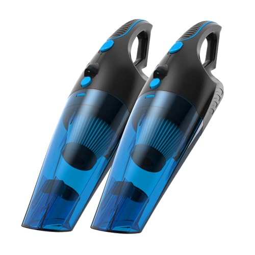 SEALON GV02 Handheld Rechargeable Car Vacuum Cleaner, 10KPa Vacuum Cleaner and Air Duster, High Power Hand Held Vacuum with LED Light and Multi-Nozzles for Car, Home, Office, Pet （Blue 2 Pack） by SEALON - Used condition - Image 2