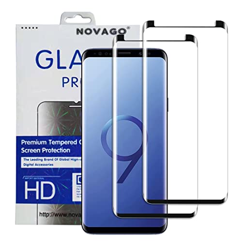 NOVAGO Compatible Samsung Galaxy S8 Plus,S8+,S9 Plus,S9+ -Pack de 2 Films écran en Verre trempé 3D incurvé (Compatible la Plupart de Housse/étui/Coque)