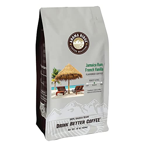 Aroma Ridge Freshly Roasted Jamaican Rum French Vanilla Flavored Coffee,