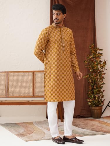 Image of Jompers Embroidered Kurta Pyjama Set For Men (,)