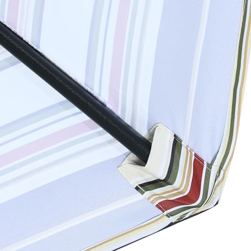 Image of MASTERCANOPY Patio Umbrella 9 ft Replacement Canopy for 8 Ribs-Black and Red stripe Canopy Only