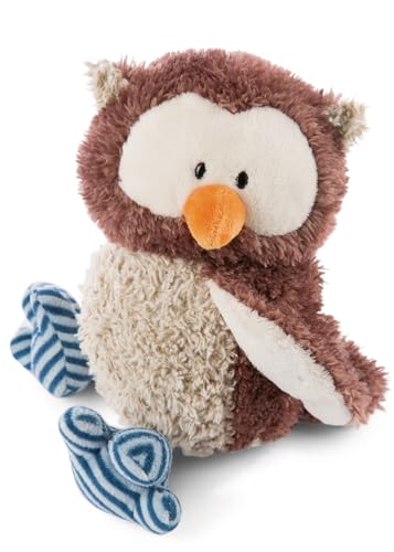 NICI 48078 Kuscheltier Eule Oscar 35cm mit drehbarem Kopf, BRAUN, 35 cm