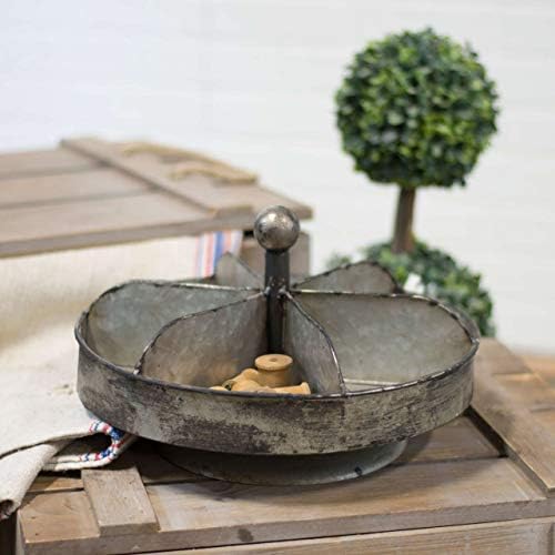 Vintage Style Spinning Distressed Metal Divided Caddy