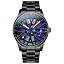 9937:black Strap&blue Dial