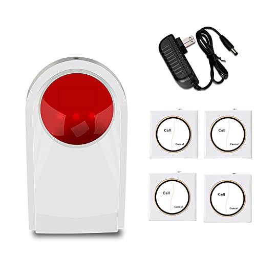 Botón de alarma de pánico de sirena estroboscópica, alerta de SOS fuerte con luz intermitente para mayor seguridad en hogares, hoteles y tiendas