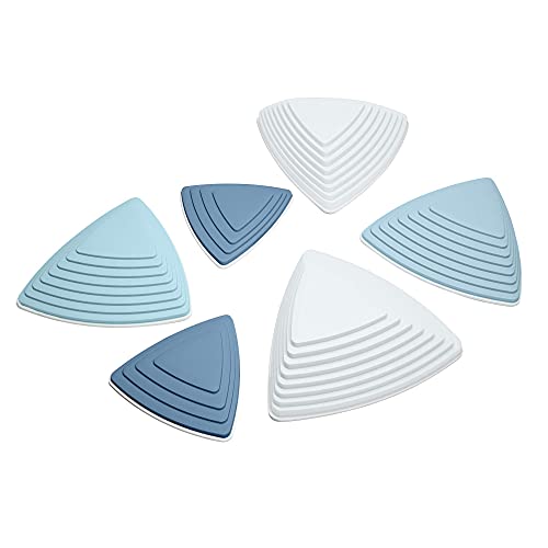 JumpOff Jo Rocksteady Balance Stepping Stones for Kids - Set of 6 Balance Blocks (3 Sizes Included, 2 Small, 2 Large, 2 Extra Large) - Promotes Balance & Coordination â€“ Iceberg Blue