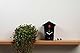 KOOKOO Birdhouse Mini Schwarz, Design Kuckucksuhr mit 12 Vogelstimmen oder Kuckuck
