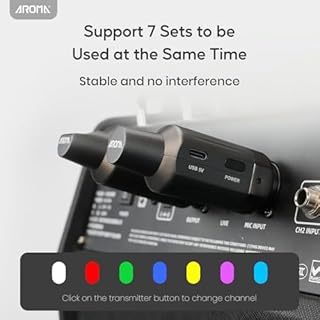 AROMA Trasmettitore e Ricevitore XLR Wireless, Sistema Audio Microfono UHF Senza Fili per Microfoni Dinamici e Mixer PA