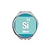 Si Silicon Checal Element Science Hand Compact Mirror Round Portable Pocket Glass