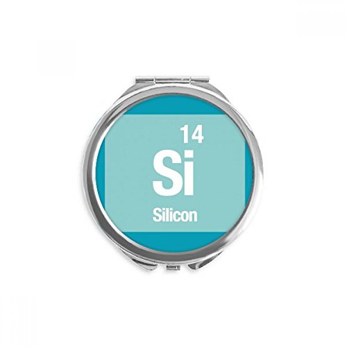 Miroir rond de poche portable imprimé tableau périodique science et maquillage multicolore