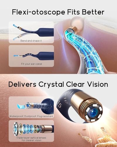 bebird earsight plus d39r ear wax removal tool camera fsa hsa eligible items ear cleaner with flexible ear camera otoscope visual ear pick tweezers wax remover ear cleaning kit for family