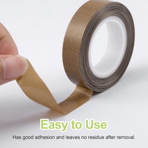 Image of Curtain Glide Tape, 2 Rolls Self-Adhesive Teflon Fabric Tape, Noise & Friction Reduction Slide Tapes for Curtain Ring, Wood Drawer (Brown)