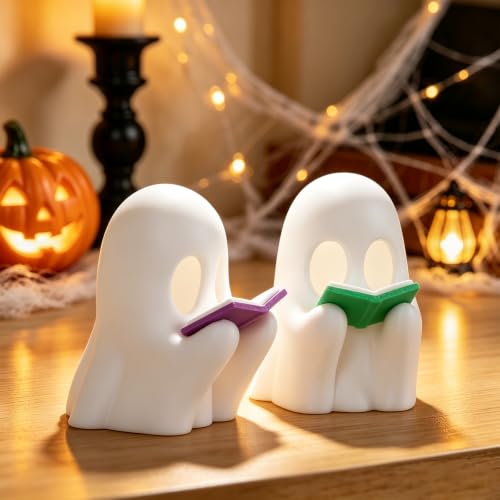 2Pack 3D Printed LED Reading Ghost Halloween Decorations Indoor - image 6