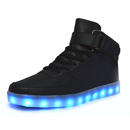 DoGeek Schuhe LED 7 Farbe USB Aufladen Leuchtend Sportschuhe Led Sneaker Turnschuhe Unisex-Erwachsene Herren Damen ?Wählen Sie 1 größere Größe?