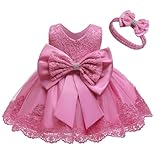 Baby Mädchen Spitzenkleid Bowknot Blume Kleider Hochzeitswettbewerb Taufe Tutu Kleid
