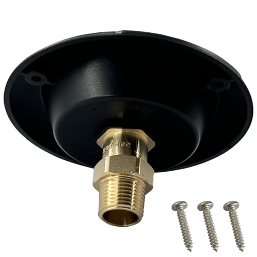 Image of RV City Water Inlet with Check Valve 3 /4'' NH Female to 1 /2'' NPT Male Thread RV Water Connection Fittings Replacement for Dust Plug RV Camper (Black)