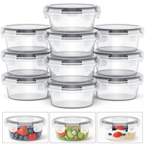 10 Pack Reusable Snack Containers with Lids 8 oz for Kids Toddler...
