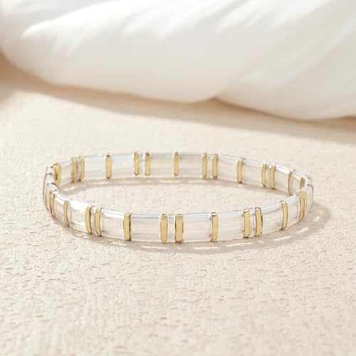Image of KELITCH Women Tila Beads Stretch Bracelets Handmade Women Charm Strand Beaded Bracelets Summer Jewelry