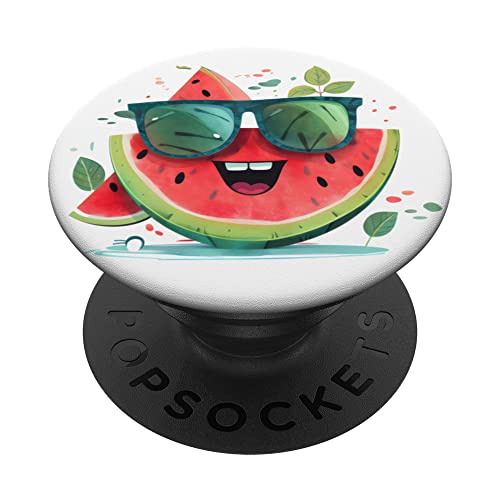 Watermelon Summers Cute Fruit Sunglasses Vacations Tropical PopSockets Swappable PopGrip, Black