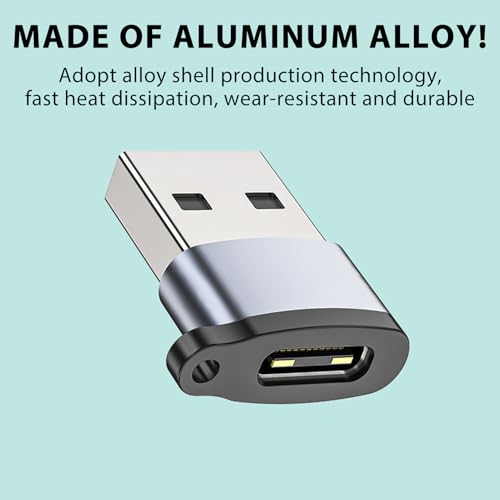 Dopsyesn Adaptador de USB a C,Adaptador USB C Hembra a Macho 2.0 | Pequeño Cargador, Conector de Video Portátil, Accesorios de Audio de Carga Rápida para Viajes, Tabletas y Ordenador - imagen 5