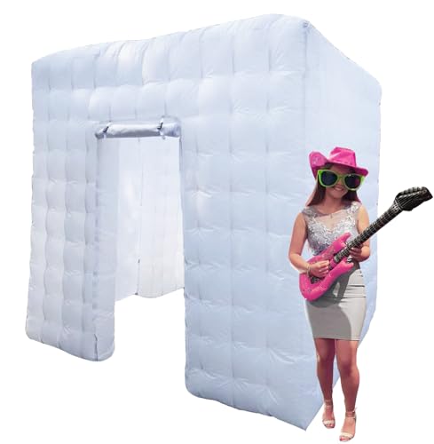 Inflatable Photo Booth -Large 8.2 x 8.2ft - Portable Booth with 2 Doors and Inner Air Blower - Free with 4 pcs Backdrops -Great for Parties Weddings Anniversary Birthdays Parties