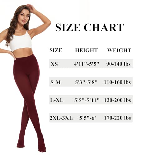 Image of DUCMODA Womens 80 Denier Opaque Tights, Women's Soft Solid Color Footed Pantyhose, High Waist Stocking with 30+ Colors