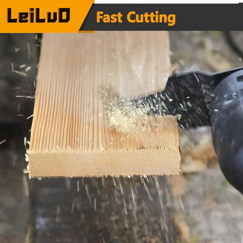 LEILUO Japanese Teeth Oscillating Tool Blades 15Pcs CRV Multitool Blades Set Wood Cutting Extra-Long Oscillating Saw Blade Compatible with DeWalt Makita and More