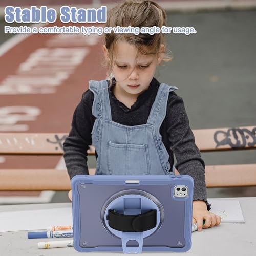 Funda iPad Pro 11 2024 M4 de alta resistencia transparente con protector HD de pantalla 5