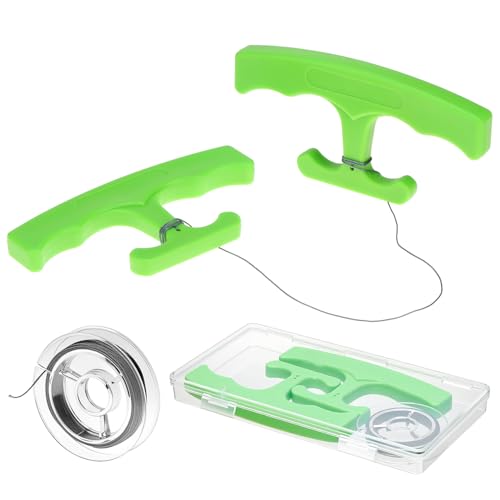 QWORK Car Emblem Removal Tool Ergonomic Design with Polymer Cords Includes 5 Replacement PE Cords for Safe Vehicle Logo and Badge Removal