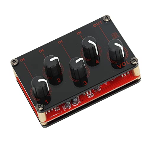Mixer de áudio Estéreo, Passivo 100‑240 V Metal 1 Saída Ampla Compatibilidade Mini Console de Placa