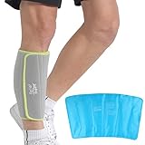 Relief Expert Extra-Large Ice Pack for Shin Splint with Gel Cold Wrap, Reusable Calf Ice Sleeve for...
