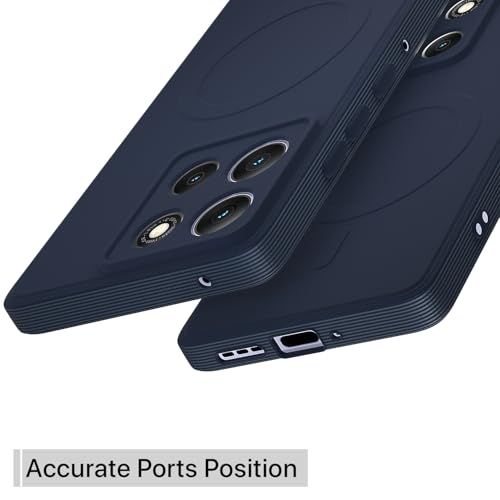 Image of Pikkme Back Cover for Motorola Moto G86 Power 5G Soft Matte Silicone Mag-Safe Design (Mag-Safe Not Support) Camera Protection | Slim Fit Bumper Cover (Blue)