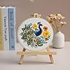 Louise Maelys Peacock Flower Embroidery Kits for Beginners,Cross Stitch Kit for Adults,DIY Needlepoint Kits Including Embroidery Hoop,Instruction and Threads #3