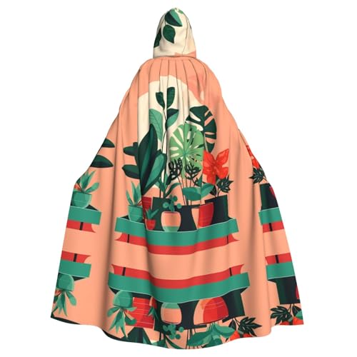 QHZLY Disfraz de Halloween para interiores con capucha de plantas verdes en maceta, disfraz de cosplay para bailes de máscaras, fiestas temáticas, actuaciones en escenario