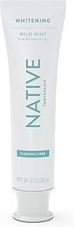 Native Toothpaste Made from Naturally-Derived Cleaners and Simple Ingredients That Safely Whitens Teeth, 4.1 oz, Wild Mint Fluoride Free - 1 Count