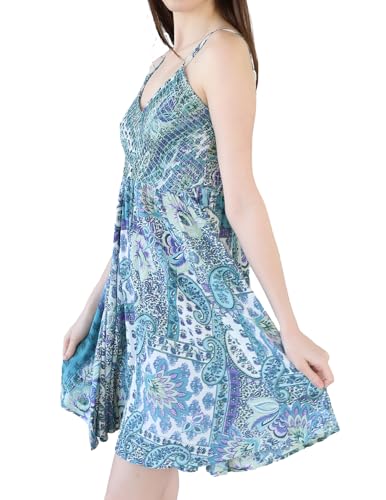 Image of Angie Women's Angie Women's Printed Deep V Smocked Bodice Dress