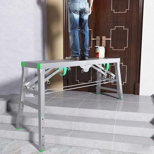 Plataforma de Trabajo de andamio Plegable Multiusos portátil, Plataforma de Trabajo Ajustable, con Capacidad de Carga de 400 kg, Traslado De Objetos,001,180 * 40cm