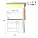 Invoice Pad, Carbon Duplicate Copy Sales Receipt Form, Invoice Booklet for Stores, Warehouses, Offices, and Restaurants, 5.5x8.5 Handheld, 50 Sets, 2-Part Carbonless-White/Yellow.