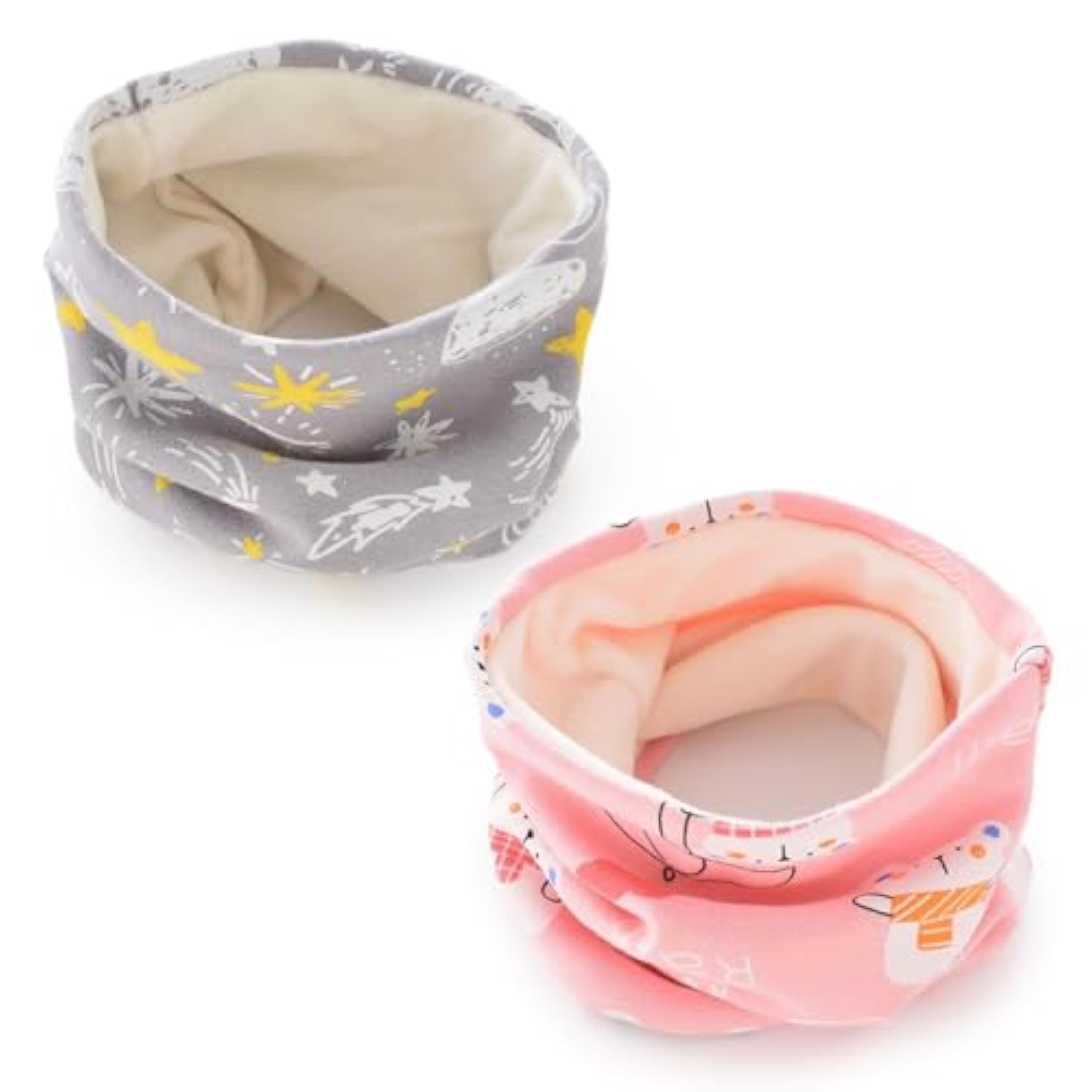 Bufanda Con Estampado De Dibujos Animados De 2 Piezas, Bufanda De Terciopelo Para Niños, Bufanda Cálida, Bufanda Resistente Al Viento Para Niños, Bufanda Bonita