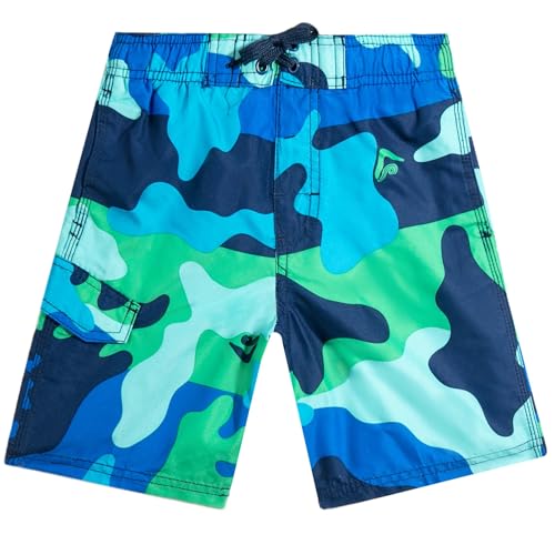 Image of Kanu Surf Boys' Victor Stripe Quick Dry Beach Board Shorts Swim Trunk