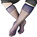 Mr.babuu 5Pairs Pack Men's over the crew silky Navy sheer dress socks