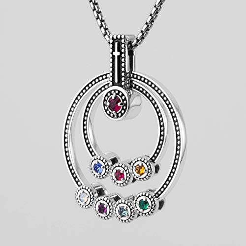 Grandmothers Family Birthstone Cross Necklace