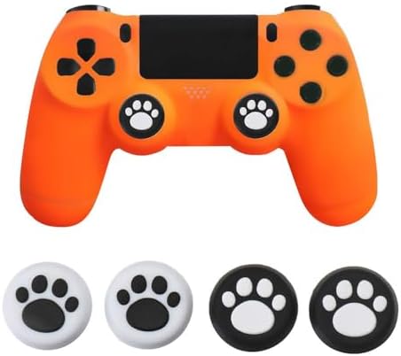 2 x Cute Cat Claw Thumb Stick Grips Cap Joystick Cap Thumbsticks Cover for PS5 PS4 Slim Pro PS3 Xbox One X S Elite Switch Pro Xbox 360 Wii u Controller Game Silicone Rubber Cap (White 3) image 4