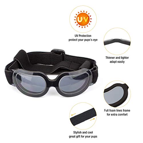 NAMSAN Small Dog Goggles UV Protection Adjustable Clear Doggy Sungalsses Easy Wear Windproof Motorcycle Puppy Glasses… - Image 3